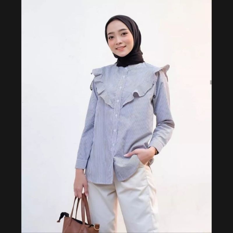 LALA SHIRT/motif belang/atasan termurah/kemeja lucu/allsize