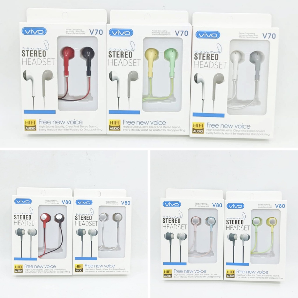 Headset VIVO SK-V70/V80  Stereo Earphone Handsfree Super Bass