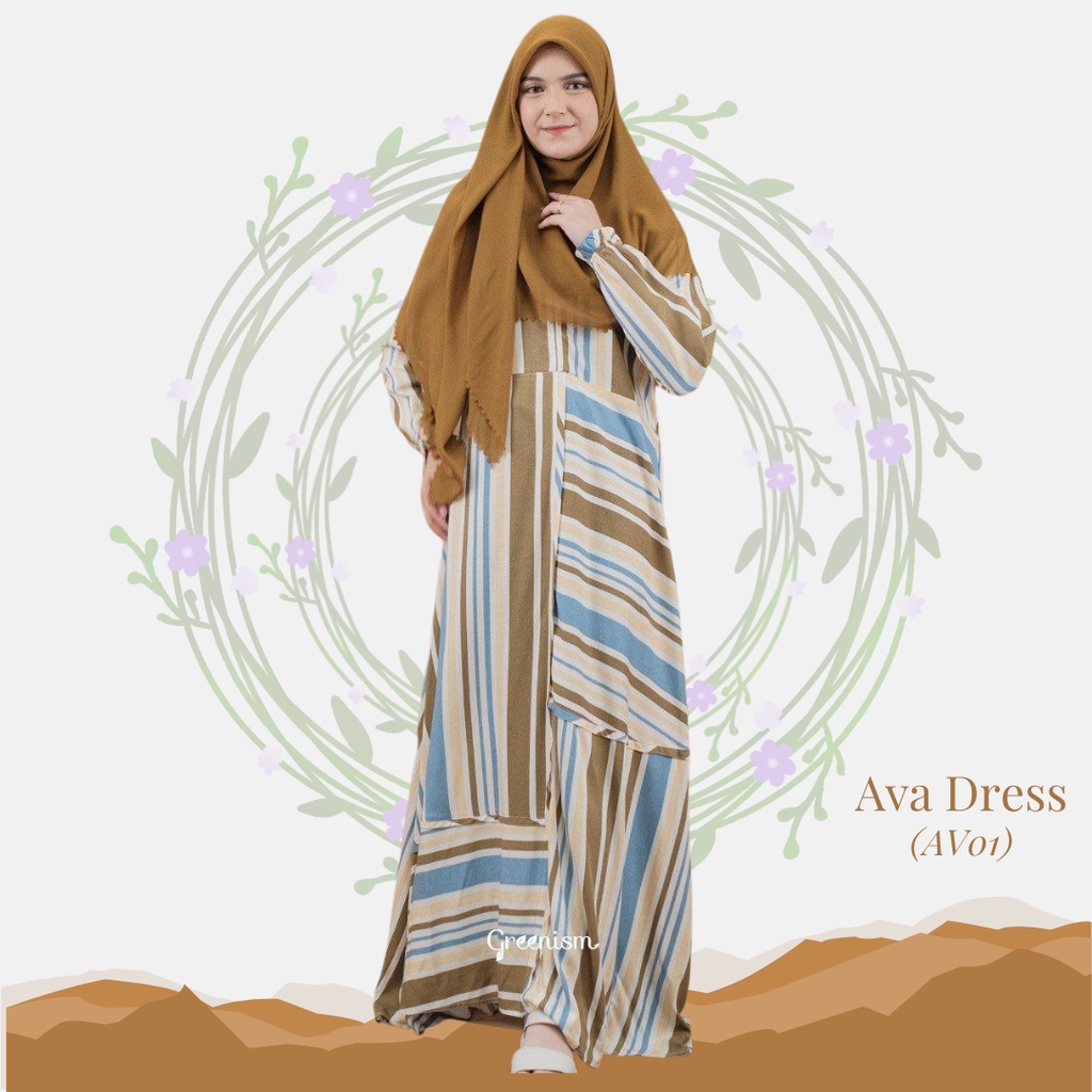 Ava Dress Greenism Gamis Adem