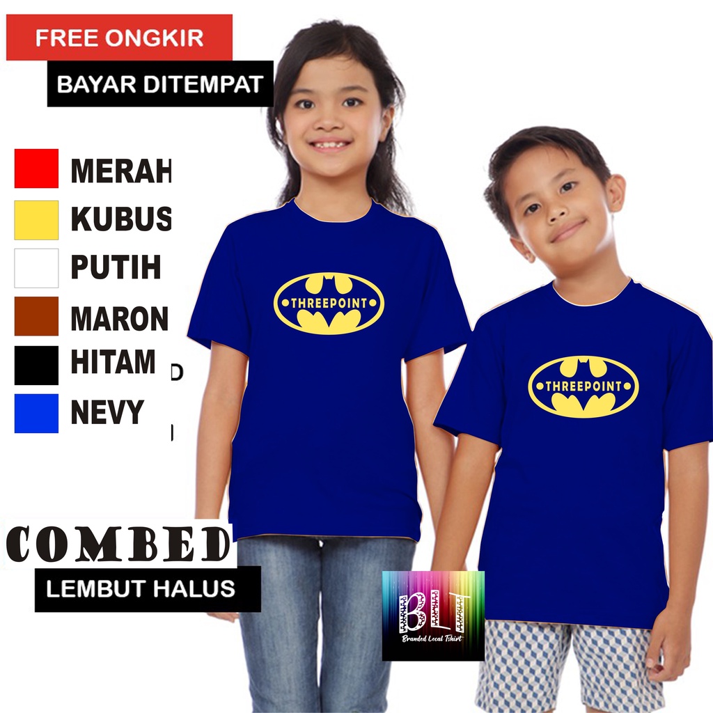 Promo Kaos Three Poin Anak Anak  Lengan Pendek Combed 30S Atasan Anak2 cowok cewek Kaos Murah kaos anak kartun kaos anak anime kaos anak murah kaos anak hits kaos viral