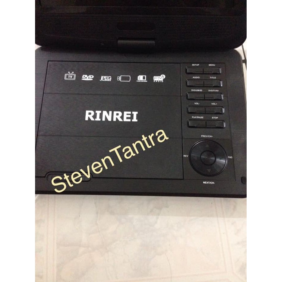Dijual DVD Portable 9inch Rinrei   USB   SD   MMC   TV Tuner   PowerAdaptor   Murah