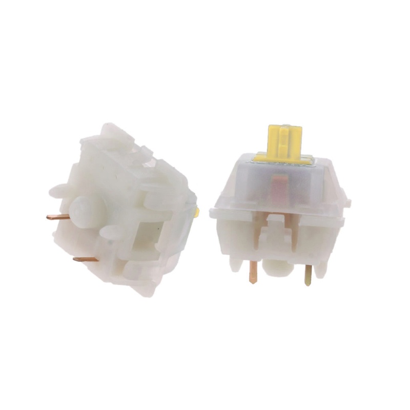 Btsg 10pcs Keyboard Mekanik Cherry Clone Gateron MX Switch Transparan Untuk Case MX Milky Yellow Switch Lighting Trans
