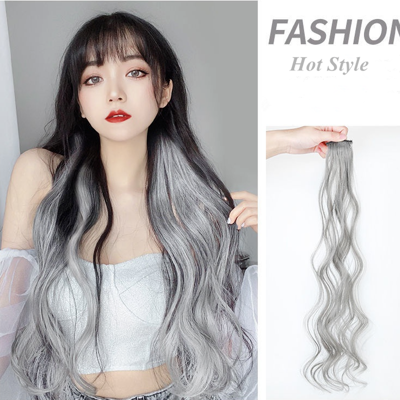 We Flower Wig / Rambut Palsu Wanita Model Korea Keriting Gelombang Panjang 55cm + Klip Bb