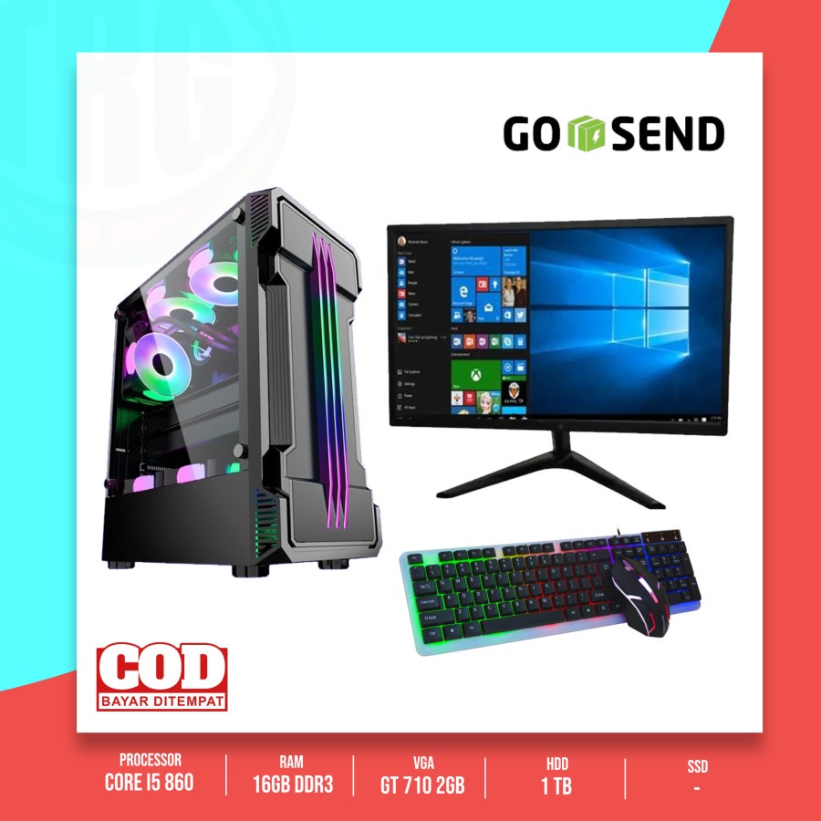 PC Gaming Fullset Core i7 / VGA GT 2GB / Ram 16GB / Monitor 19 inch