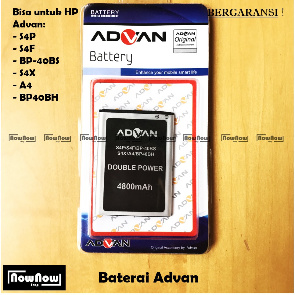 Baterai Advan S4P S4F S4X A4 BP40BS BP40BH Double Power Original Batre Batrai Battery