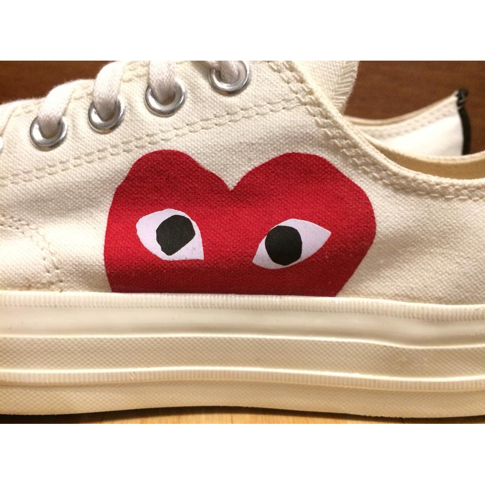Sepatu Converse CDG Play 70s Import Vietnam BNIB Grade Original Premium Fullwhite Putih Sneakers Ket