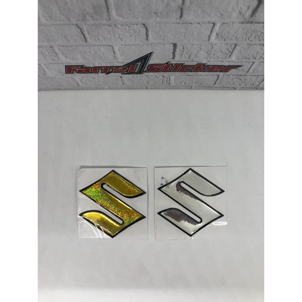 stiker suzuki emblem timbul sticker S