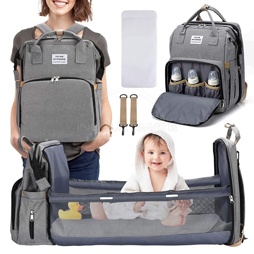 2in1 Tas Bayi Ransel + Tempat Tidur Bayi Portable PREMIUM WATERPROOF CC-797 Tas Popok Bayi Diaper