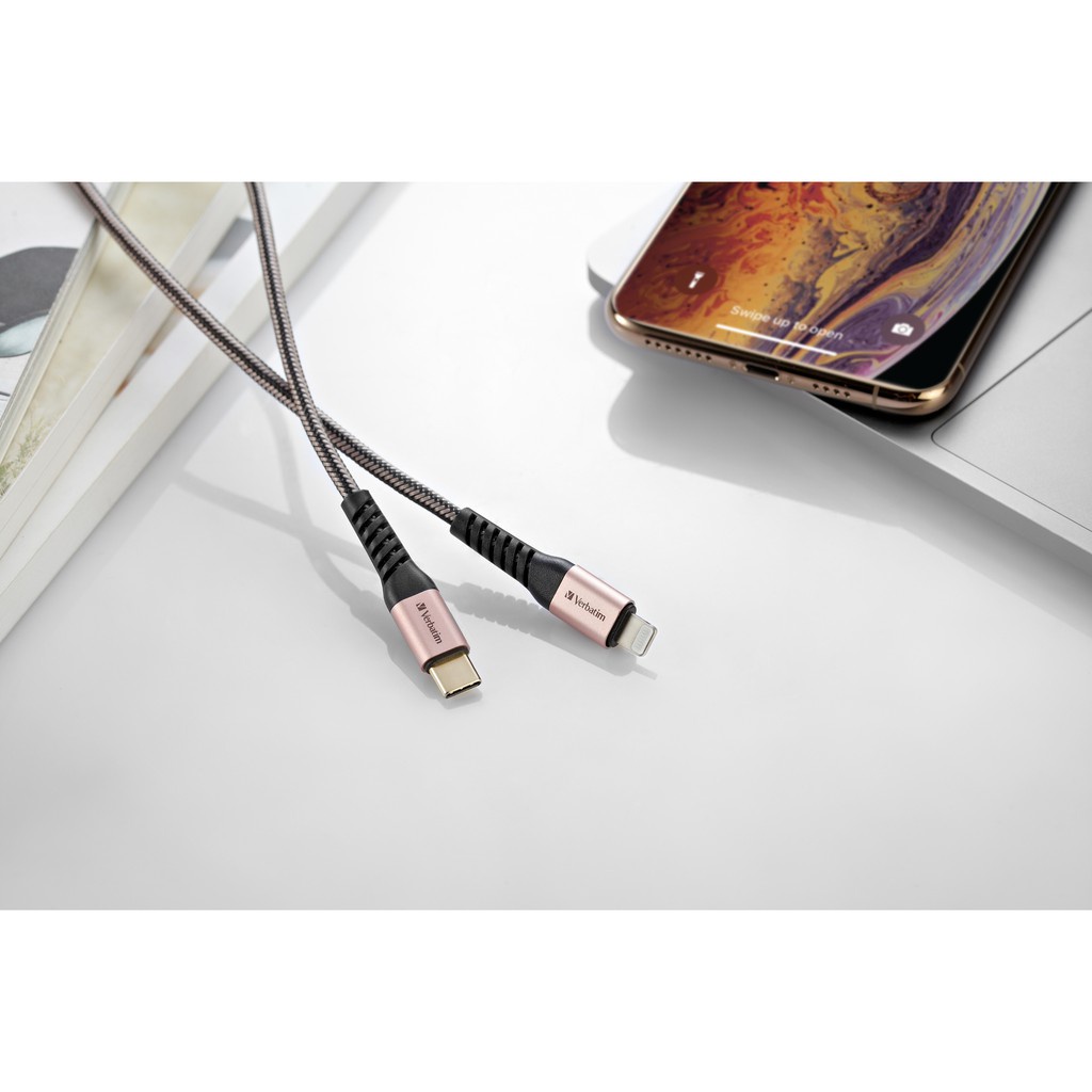 Kabel Data Verbatim Tough Max USB-C to Lightning MFI 3A 120cm