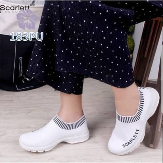 Slip on shoes fashion cewek 36-40 hitam, abu2, maroon & purple bhn rajutan import sepatu wanita 183