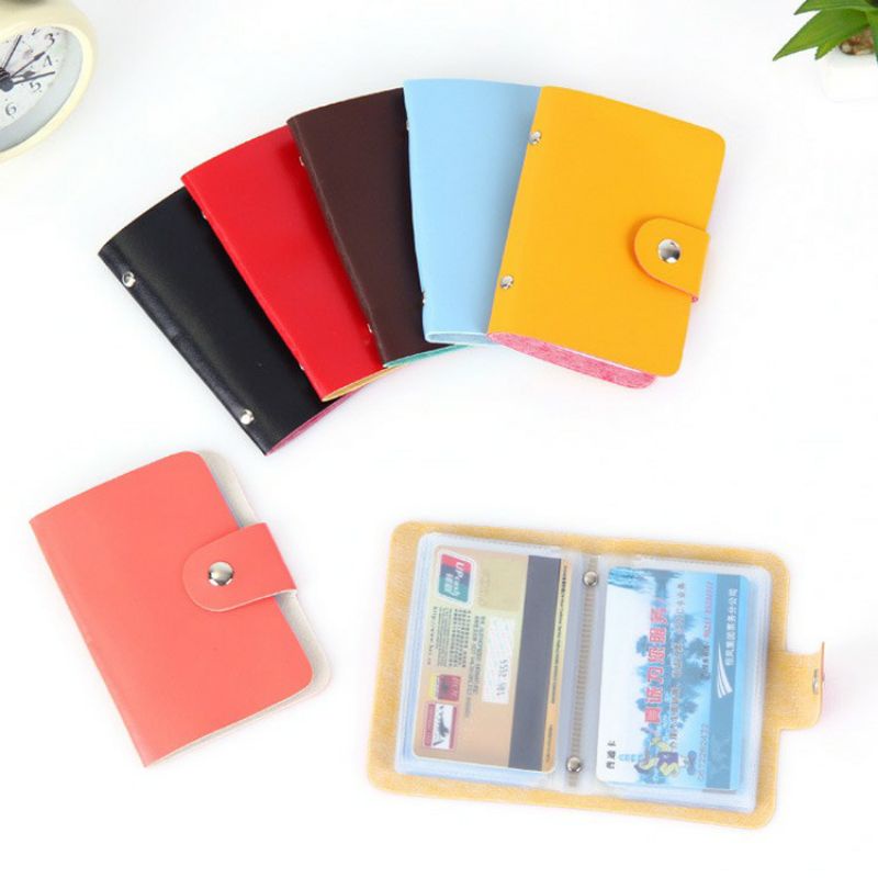 Dompet Kartu Kulit 24 Slot Card Holder Bahan Tebal