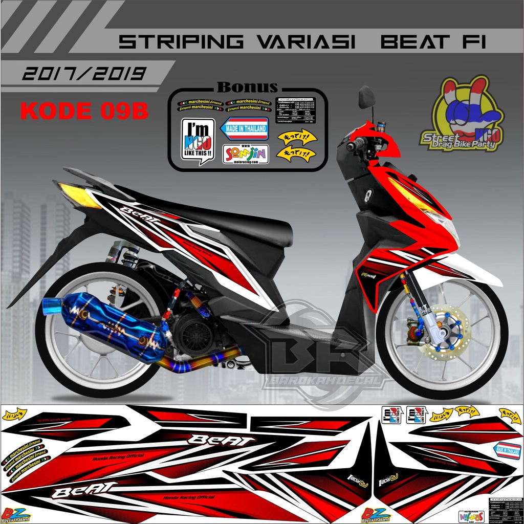 Striping Beat 2017-2019 Stiker Lis Motor Beat kode 09