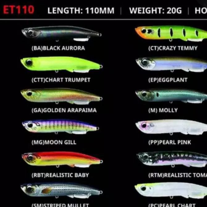 Umpan Pensil Bone Entice 110M 20G Topwater Lure