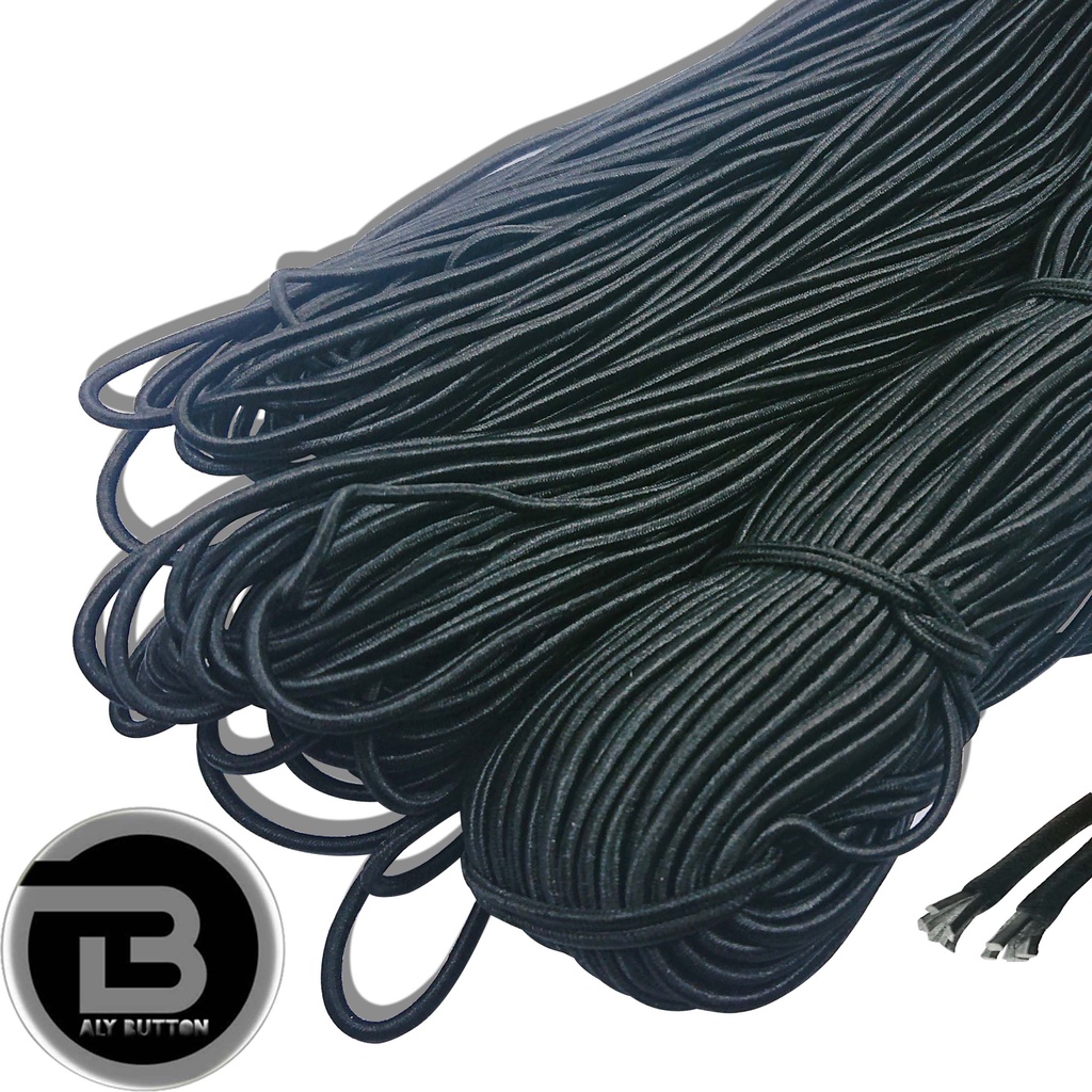 

TALI KUR KARET ELASTIS BULAT 2.8 MM PANJANG 60 METER WARNA HITAM