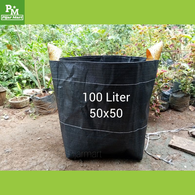planter bag 50x50 100 liter planter bag - hitam