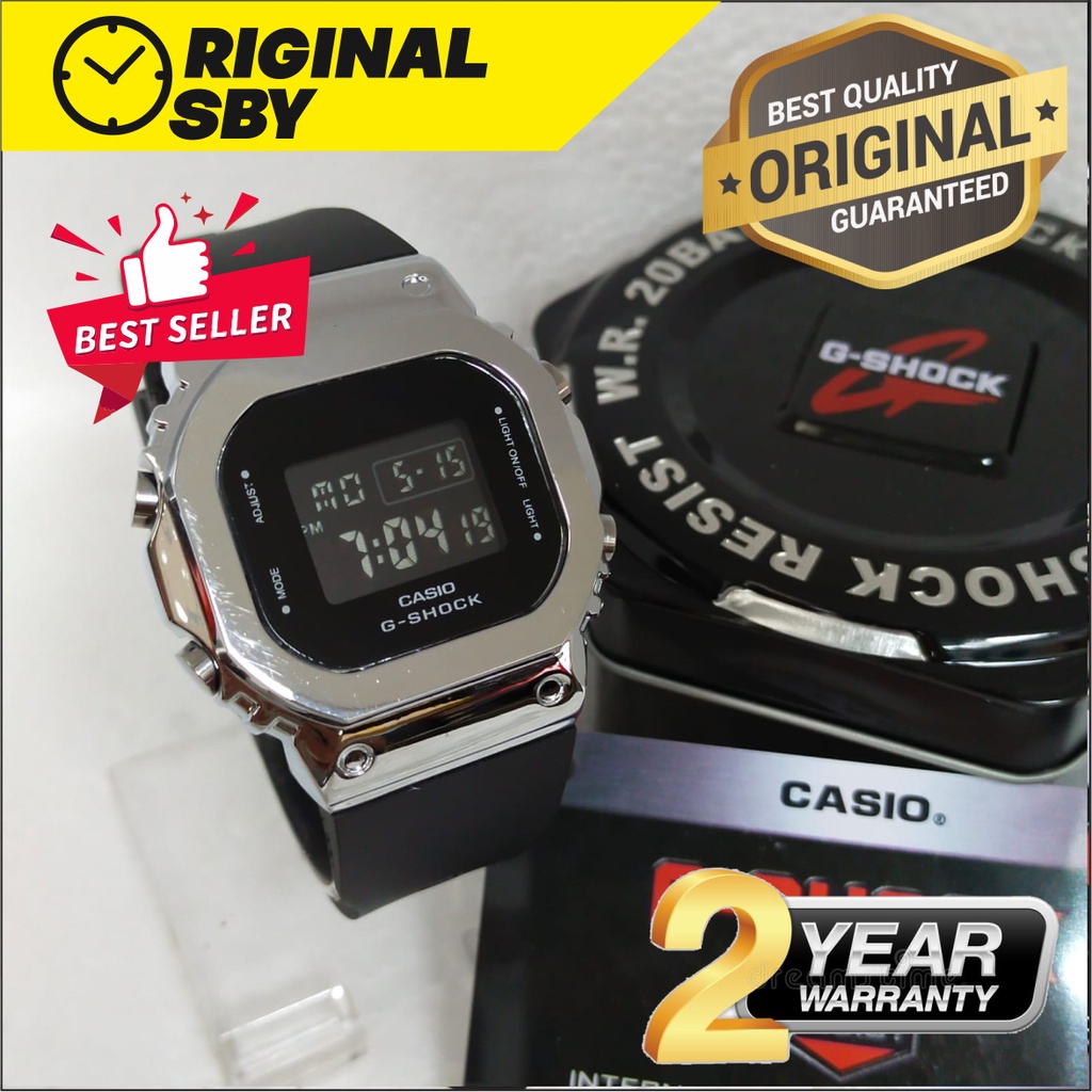JAM TANGAN PRIA WANITA | RANTAI | KULIT | KARET | MURAH | G-SHOCK GM-S5600 PRIA ORI KARET silver cro