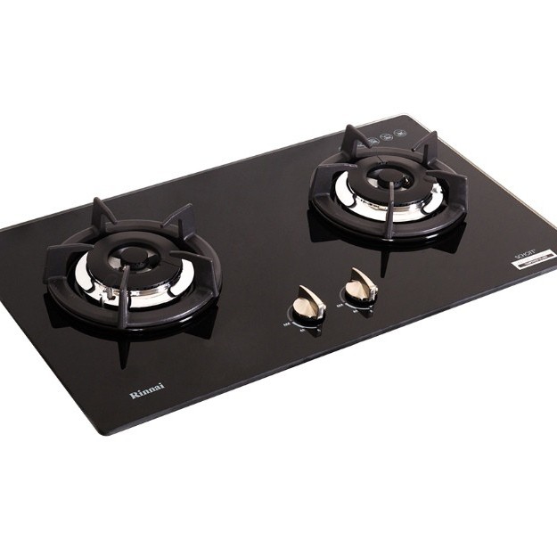 Built-in Gas Hob Kompor Gas Tanam 2 Tungku Rinnai RB-2GH-C (BK)