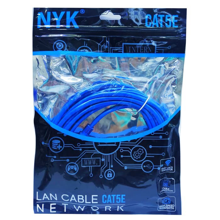 NYK Kabel LAN RJ45 UTP Cat5 3M Ethernet Internet Cable Cat5