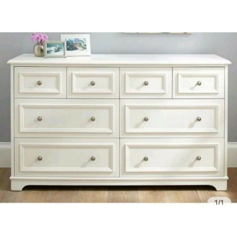 Bufet TV laci / meja tv laci laci cat duco putih