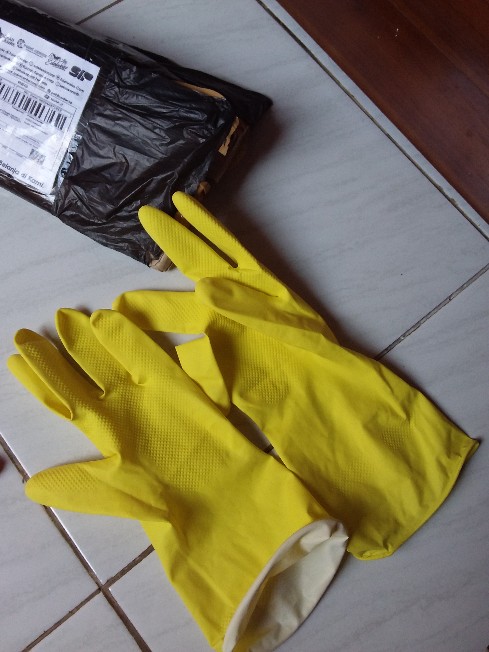 Termurah Fawi Fs-005 Sarung Tangan Latex/karet/glove Cuci Piring Ukuran L