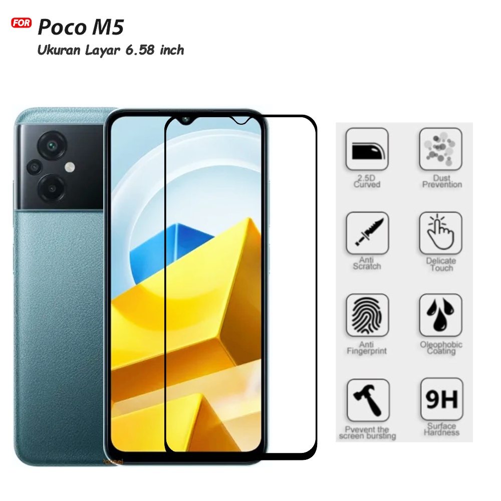 Tempered Glass Full Poco M5 Anti Gores Kaca Full Layar