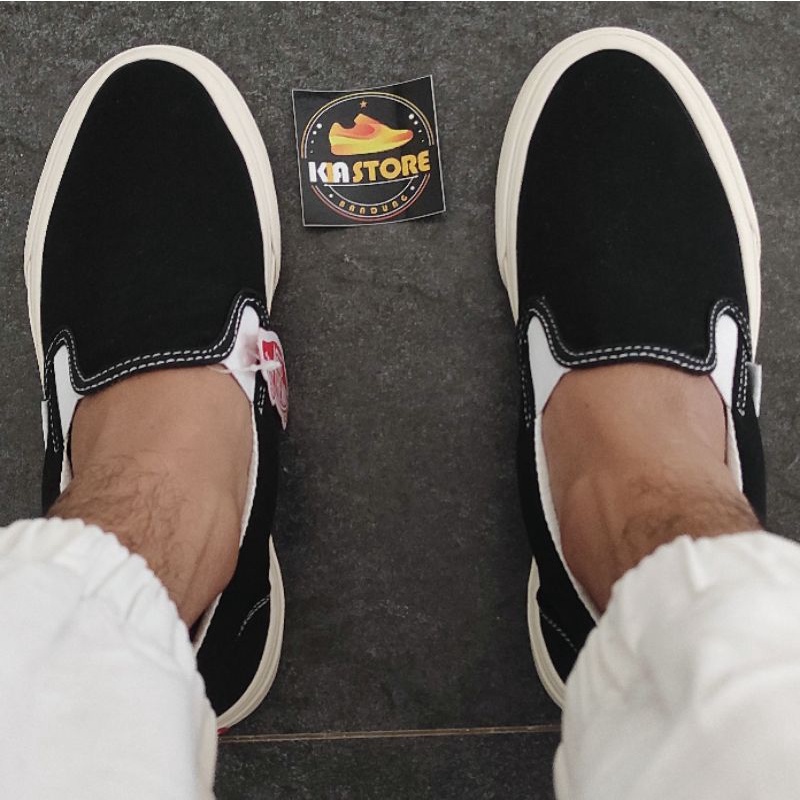 SEPATU SLIP ON OG FULL BLACK CORET ORIGINAL