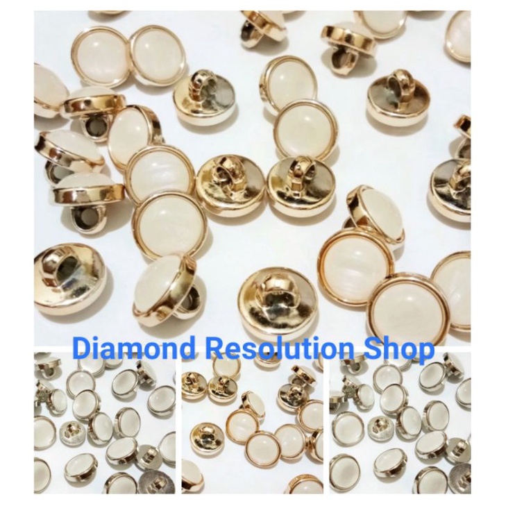 Kancing Jamur / Kancing Baju Motif Mutiara Gerigi / polos 100 pcs ukuran 11mm