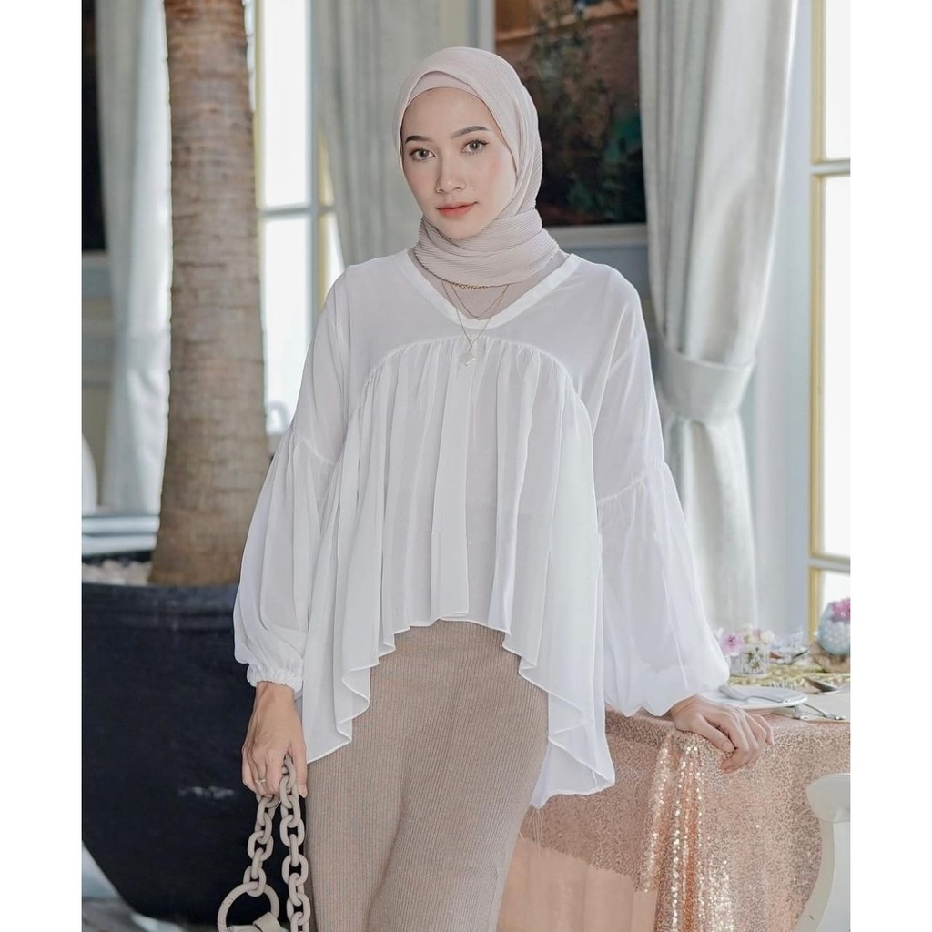 INVIA BLOUSE / BLOUSE WANITA / BLOUSE LILAC / ATASAN WANITA / BLOUSE MURAH / ATASAN BLOUSE / LILAC