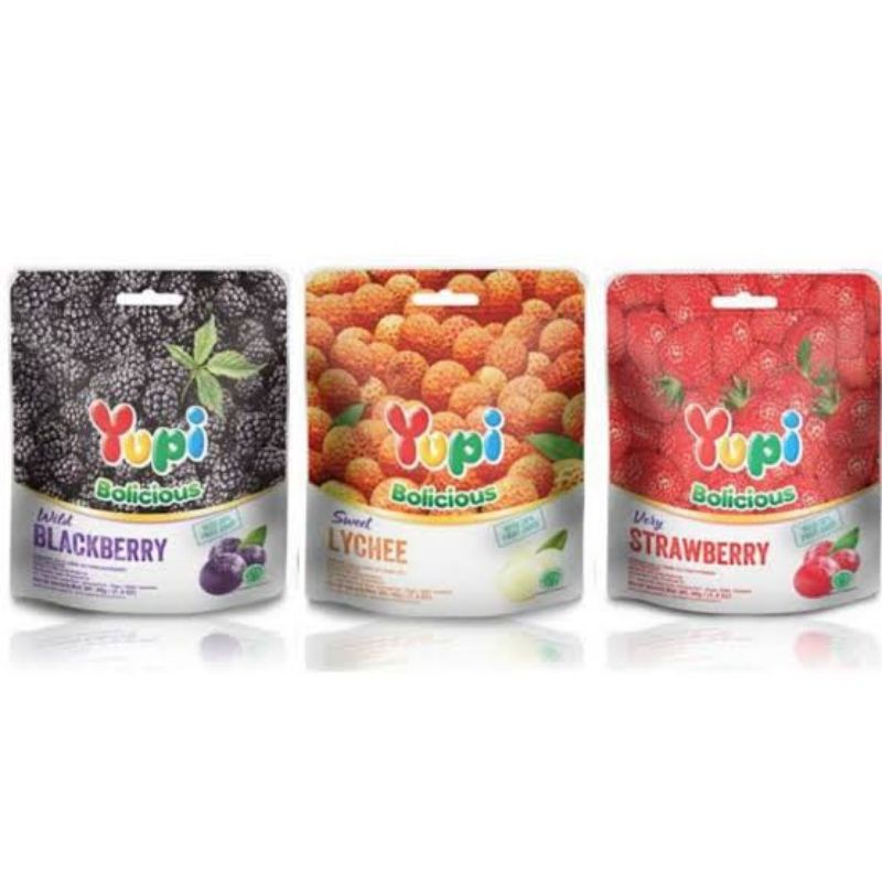 

YUPI BOLICIOUS 40 G RASA BLACKBERRY LYCHEE STRAWBERRY