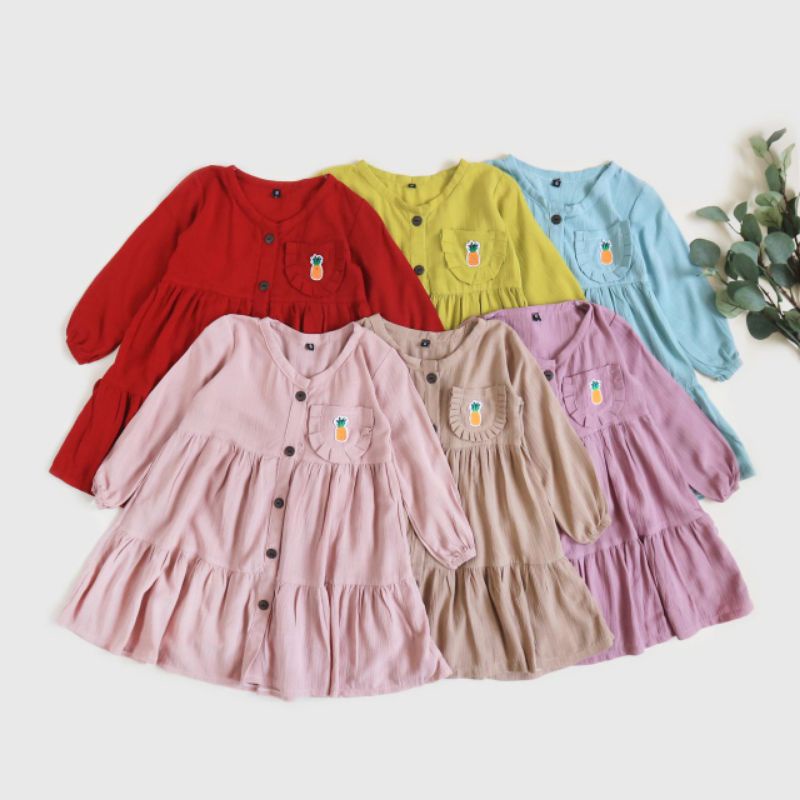 Lily Dress | dress anak perempuan | rayon dress | rayon crinkle