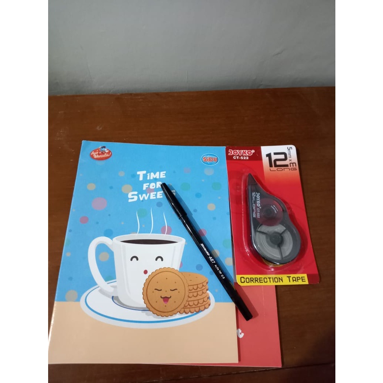 

PAKET BUKU TULIS (2 PCS BUKU SIDU, 1 PCS BOLPEN HITAM, 1 CORRECTION TAPE)/PAKET BUKU SIDU