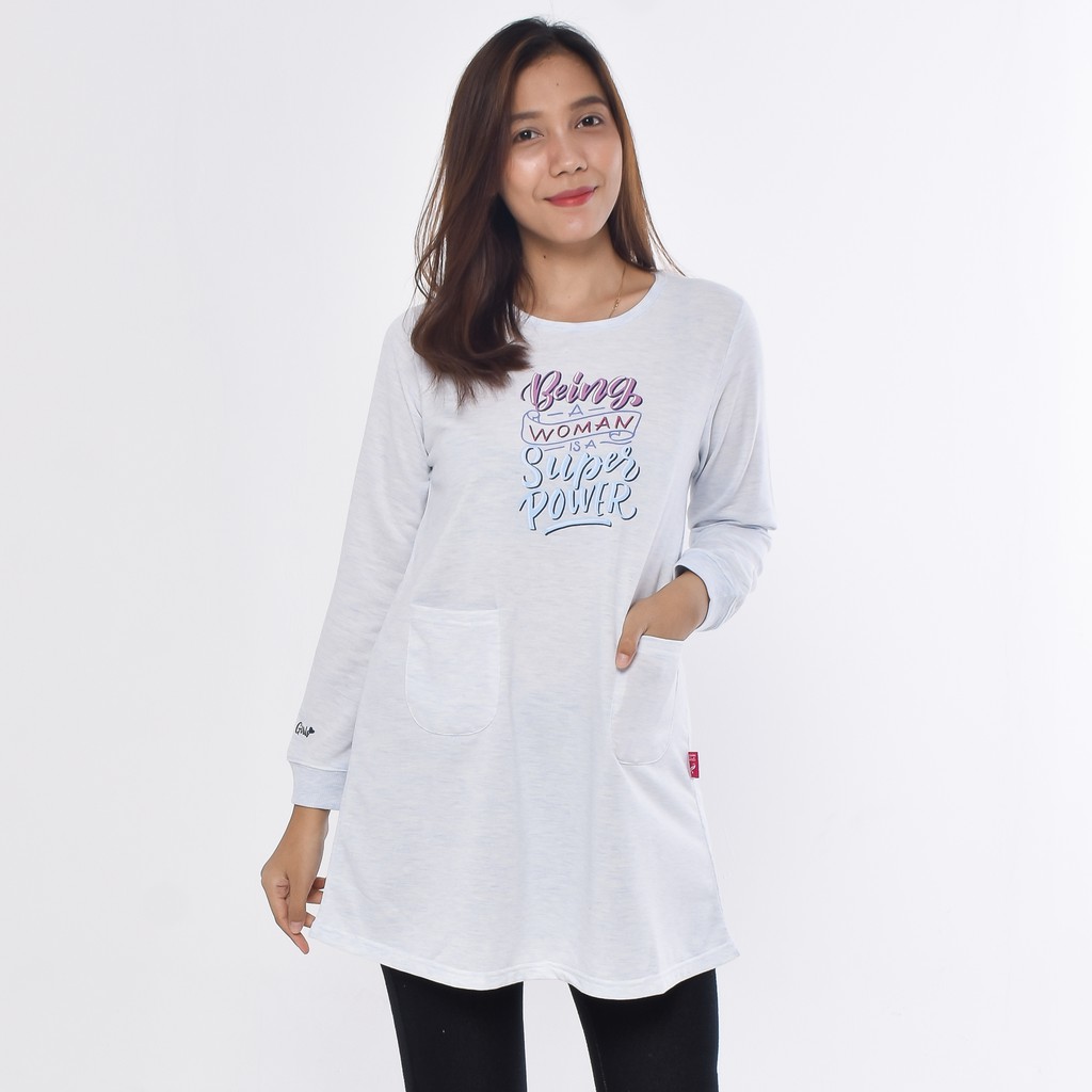 METALIZER 5054 T-shirt Tunik Wanita Baju Cewek Lengan Panjang Premium