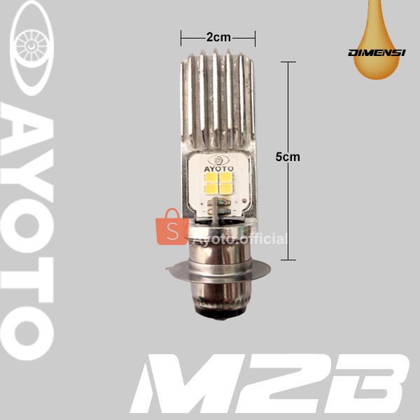 Lampu depan motor LED AYOTO M2B H6 AC DC motor matic bebek