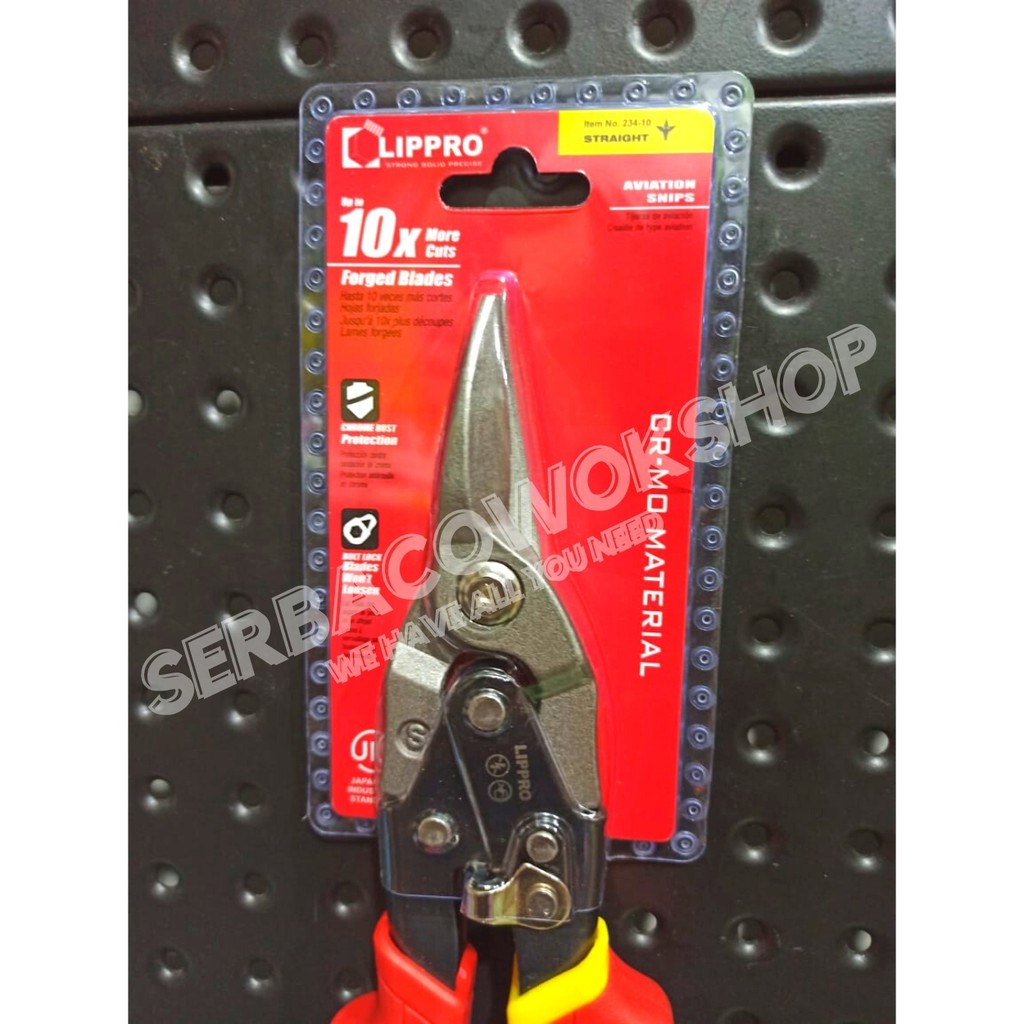 Lippro Gunting Hollow Baja Ringan Gunting Seng 10&quot; Merah Heavy Duty 234-10 Termurah Berkualitas