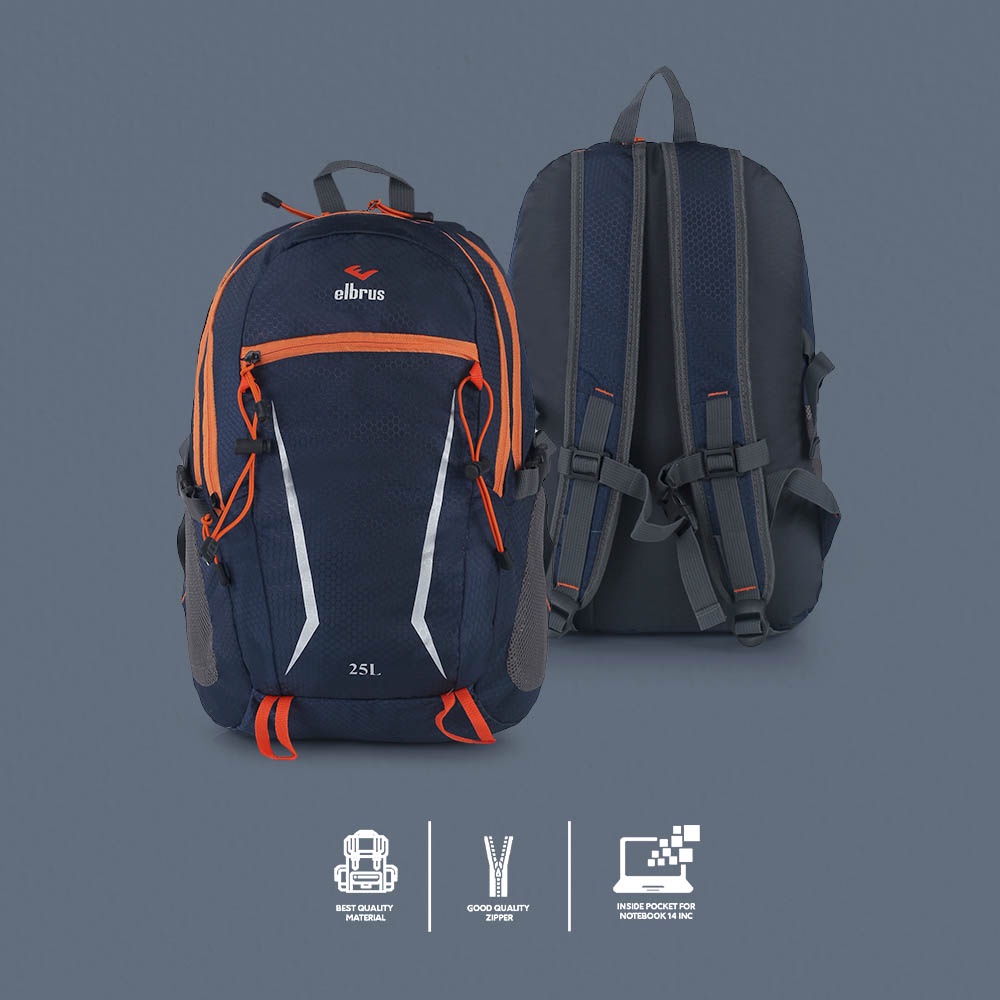 Toko Thabita Ransel Pria Elbrus 25 Liter Muat Laptop 14 Inch Daypack Tas Punggung Backpack Warna Navy