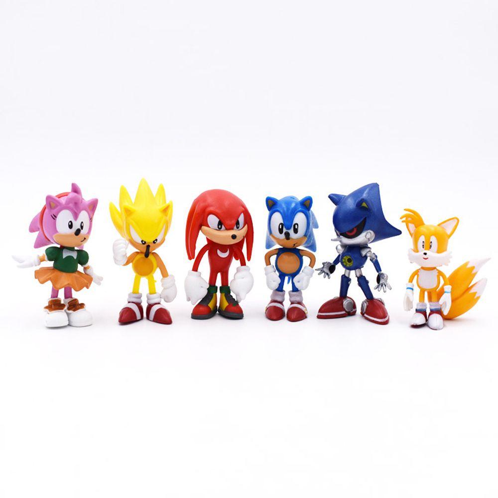 [Elegan] Sonic Figure Kartun Patung Hadiah Ulang Tahun Anak Bayangan Model Landak Mainan Suara Sonic Figure Action Figure