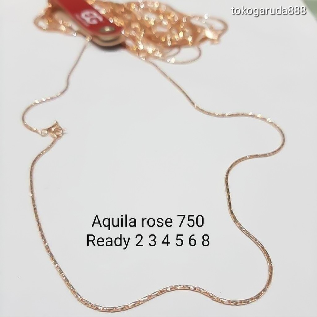 Rantai kalung anak dan dewasa emas asli kadar 750 75% aquila sella rosegold cantik murah kilat ringan kawat tegang