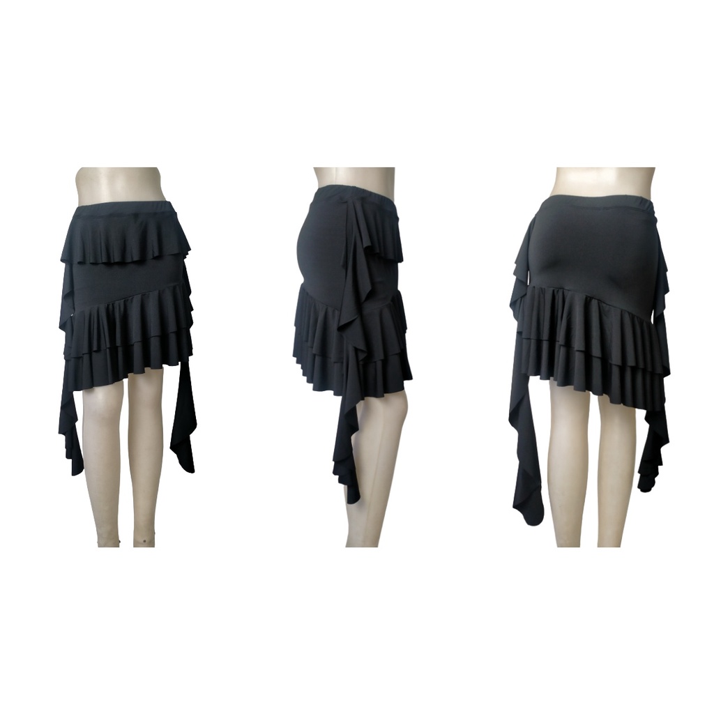 ROK LINE DANCE  DANSA MODEL RUFFLE RUMBAI 2 TUMPUK ROK KOREA