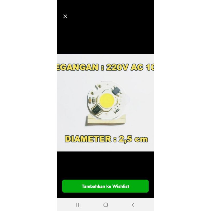 HPL high power Led 10watt putih +pendingin bulat 220V isi 10pc