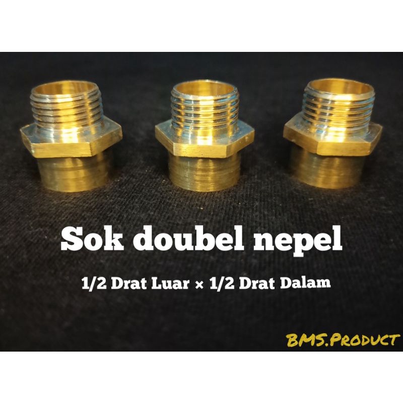 nepel sambungan drat dalam 1/2 × drat luar 1/2 / sambungan doubel nepel