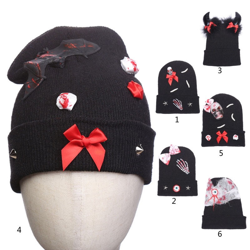 Zzz Topi Kupluk Rajut Hangat Aksen Bola Pompom Untuk Wanita / Ski / Bersepeda / Halloween