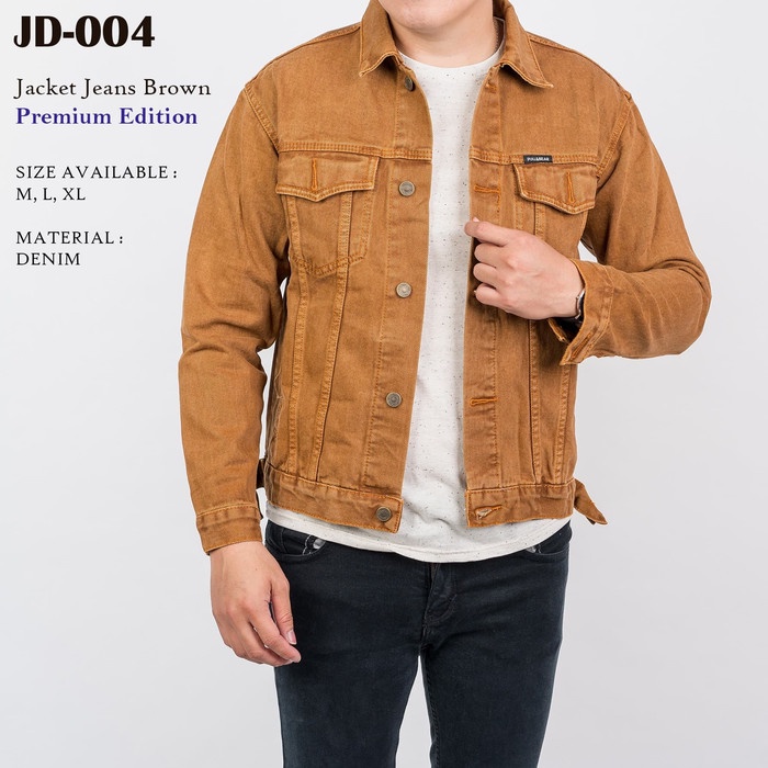 e401d0e L.Awears Jd-004 Jaket Denim Pria Brown Mild (M, L, Xl) - M R0V501