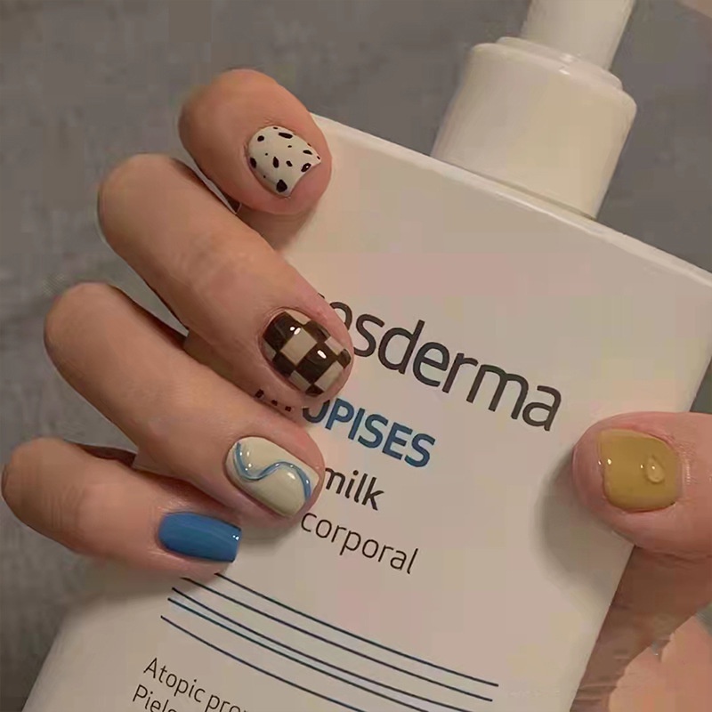 24pcs Kuku Palsu Panjang Dengan 24 stickers-D135