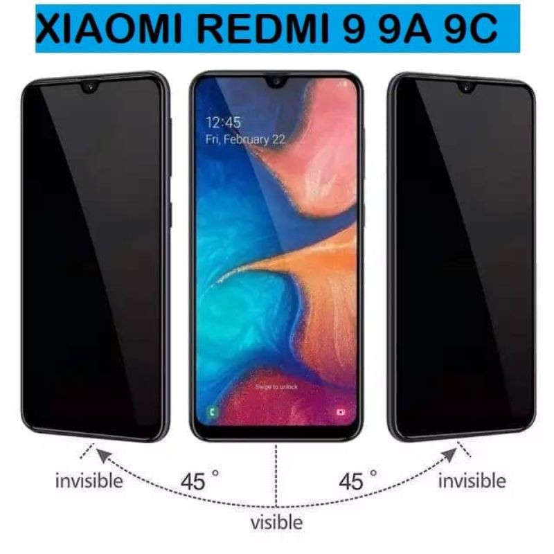 Tempered Glass Anti SPY Xiaomi Redmi 9 / 9A / 9C