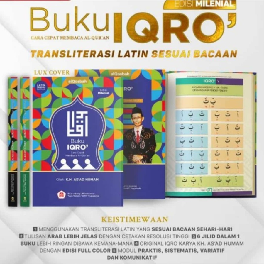 Jual Buku IQRO MILENIAL Original, IQRO Transliterasi Latin Full Color ...