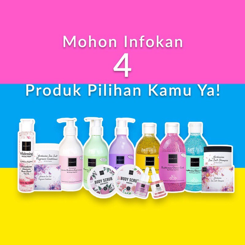 SCARLETT WHITENING PAKET 4 ITEM BEBAS PILIH VARIAN COD