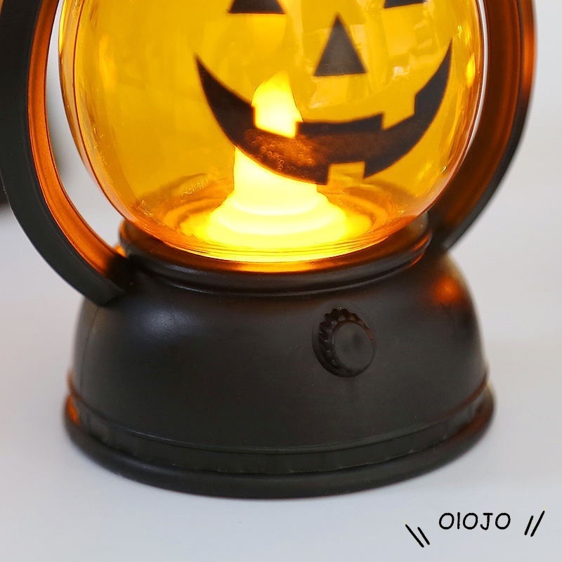 Halloween Labu Lentera Led Lampu Minyak Dekorasi Kreatif Horor Suasana Tata Letak Portabel Alat Peraga - ol