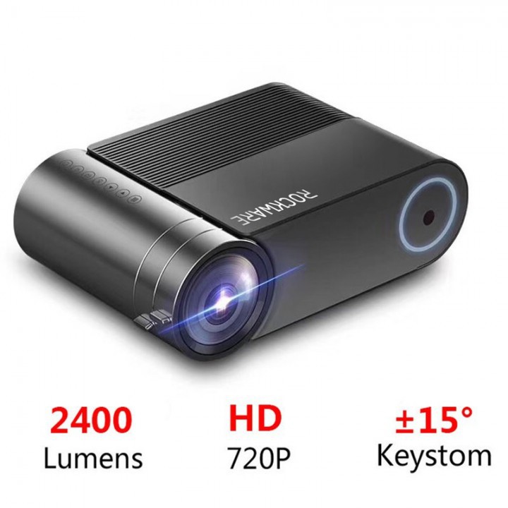 ROCKWARE RW-550 Mini LED HD 720P Home Projector 2400 Lumens 1080P