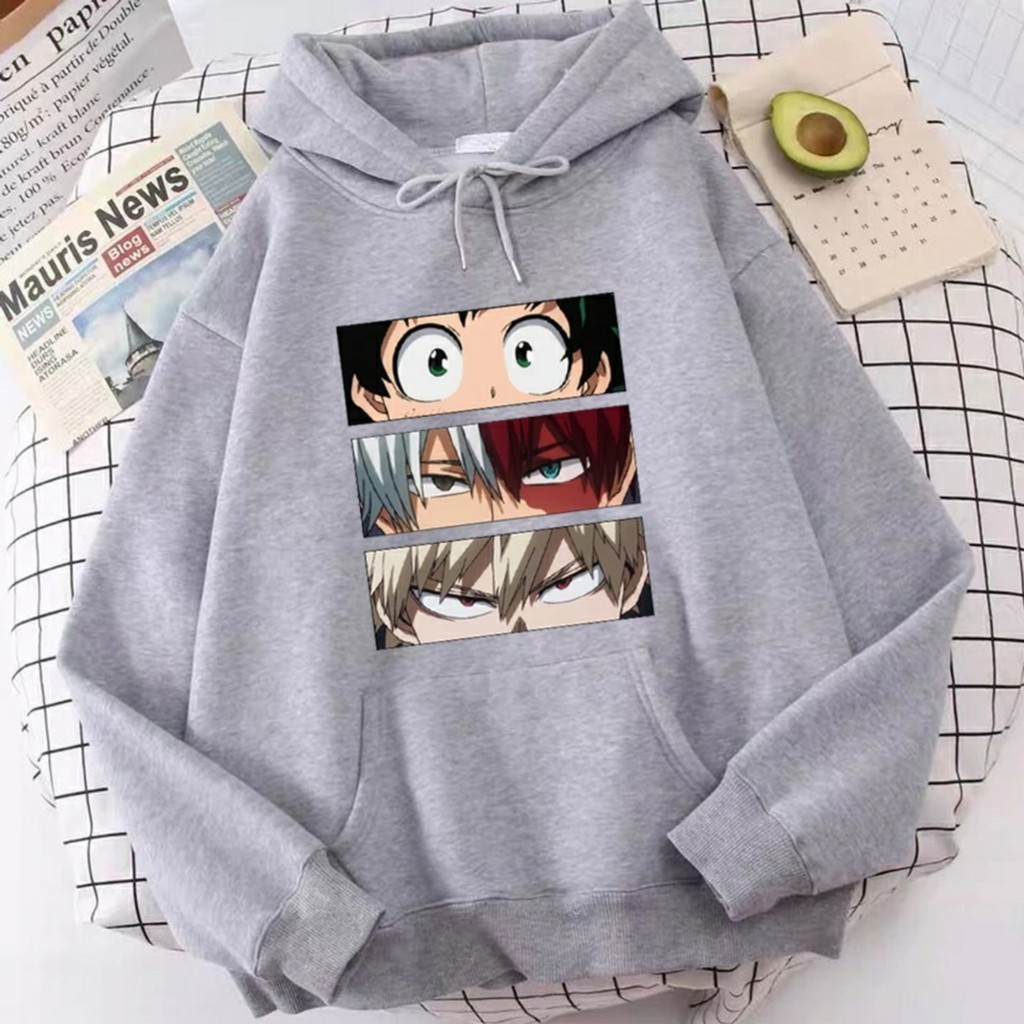 Hoodie Boku No Hero Academia Pria Oversize Korean Style Jaket Sweater Anime Figure My Hero