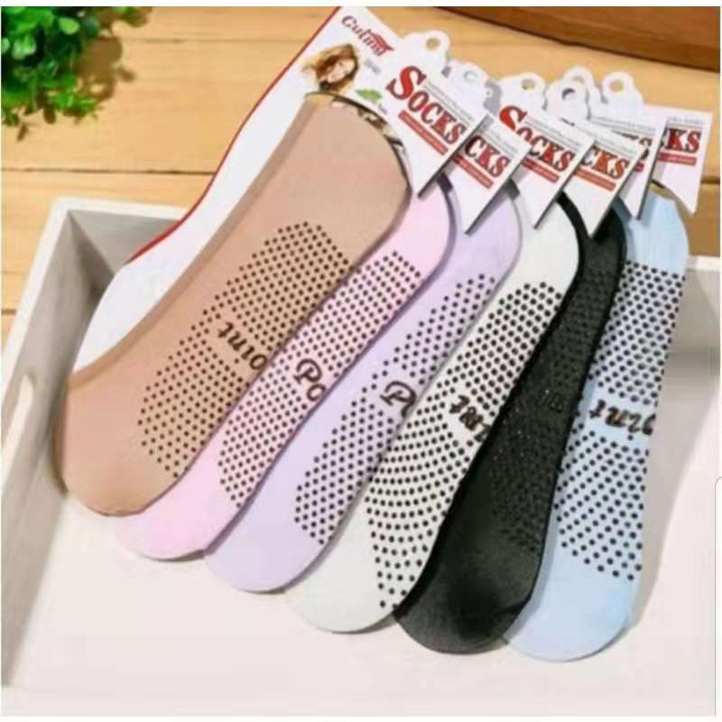 Kaosk Kaki Wanita Hidden Socks Anti Slip / Invisible Socks Balet  - Warna Cream